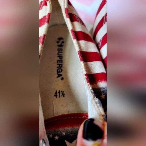 Superga 4th of July kicks RED WHITE BLUE Size 10 - Picture 6 of 7